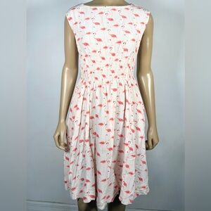 kate spade Women’s Size 4 Silk Blend Smocked Flamingo Pattern Blaire Dress